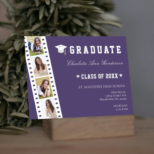 Filmstrip Vier Fotomaterial Open House   Lila Einladung