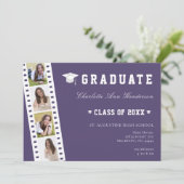 Filmstrip Vier Fotomaterial Open House | Lila Einladung (Stehend Vorderseite)