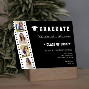 Filmstrip Vier Fotomaterial Open House   Schwarz Einladung