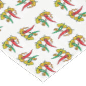 Filmtabletten Rot-grüne Paprikaschoten Tischdecke (Schrägansicht)