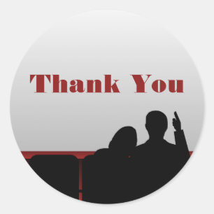 Filmtheater Danke, Aufkleber, Rot Runder Aufkleber