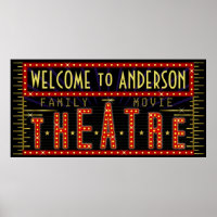 Filmtheater Marquee Zuhause Kino Name Horizontal