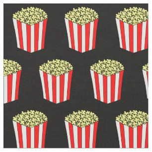 Filmtheater Popcorn Box Retro Schwarzes Muster Stoff
