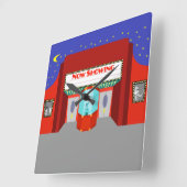 Filmtheater Retro - Akryllische Wall-Uhr Quadratische Wanduhr (Winkel)