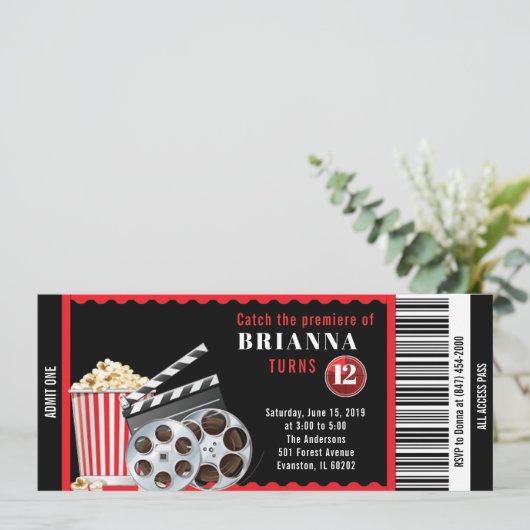 Filmtheatereinladung Einladung (Stehend Vorderseite)