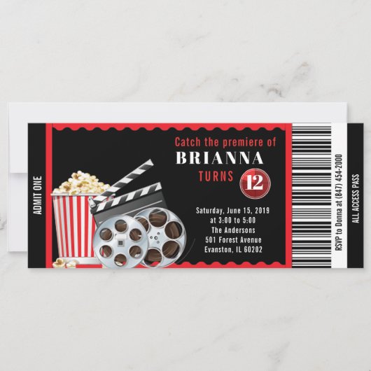 Filmtheatereinladung Einladung (Vorderseite)