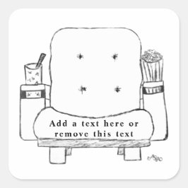 Filmtheaterskizze Quadratischer Aufkleber