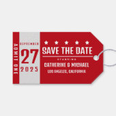 Filmticket Hollywood Wedding Save the Date Geschenkanhänger (Vorderseite (Horizontal))