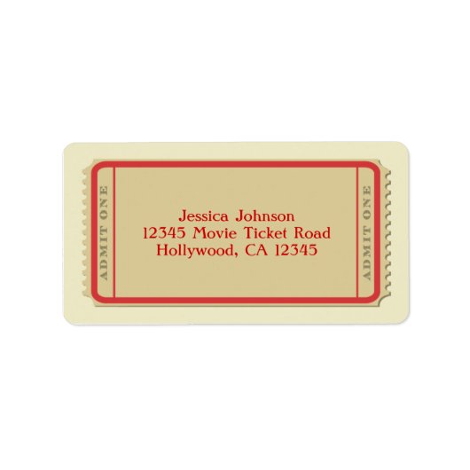 Filmticketwerbung Adressaufkleber (Vorne)