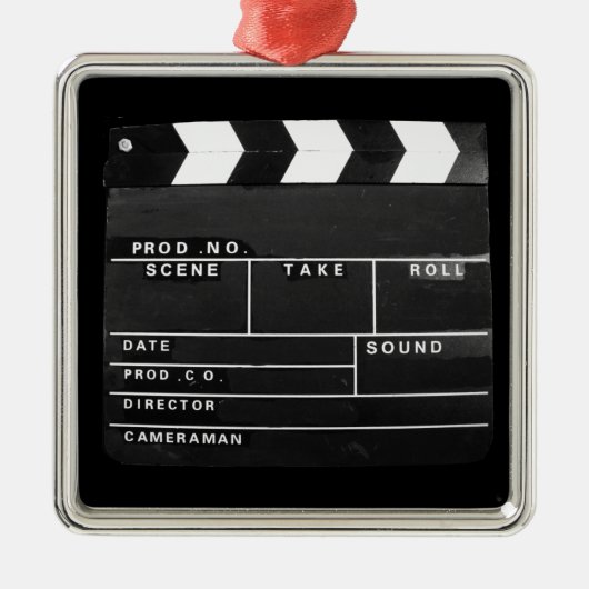 Filmvideohersteller Clappboard Design Silbernes Ornament (Vorne)