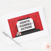 Filmvorführung und Geburtstagsgeschenksticker Rechteckiger Aufkleber (Umschlag)