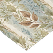 Filmy Sage & Brown Blätter über Streifen Kurzer Tischläufer (Ecke)