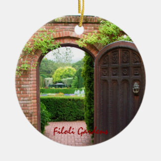 Filoli arbeitet Weihnachtsverzierung im Garten Keramikornament
