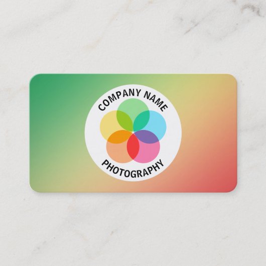 Filter-Blume - Gradient Grn, gelb, rot Visitenkarte (Vorderseite)