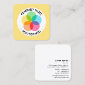 Filter-Blume - Hellgelb #FFE67F Quadratische Visitenkarte (Vorne/Hinten)