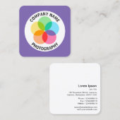 Filter-Blume - Lila #7F66B2 Quadratische Visitenkarte (Vorne/Hinten)