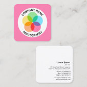 Filter-Blume - Rosa #FF7FB2 Quadratische Visitenkarte (Vorne/Hinten)