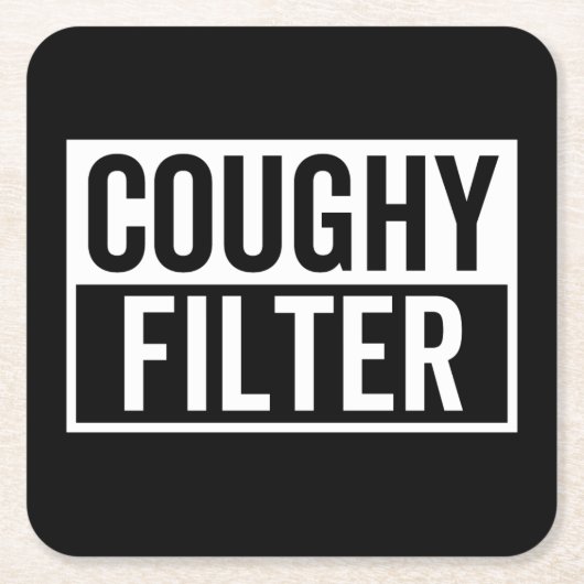 Filter Coughy Rechteckiger Pappuntersetzer (Vorderseite)