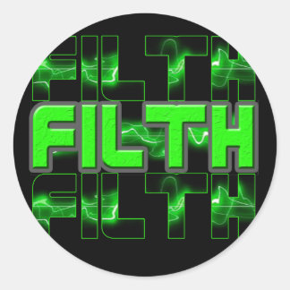FILTH Music Dubstep Electro Rave Bass DJ FILTH Runder Aufkleber