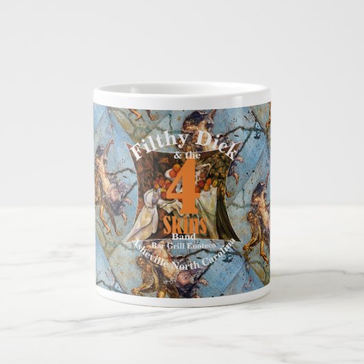 Filthy Dick und 4 Skins Band Bar Grill Enoteca Jumbo-Tasse (Vorderseite)