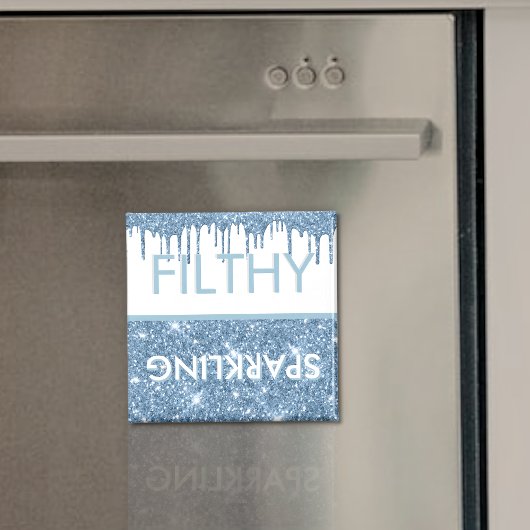 Filthy Sparkling Dripping Blue Glitter Dishwasher Magnet