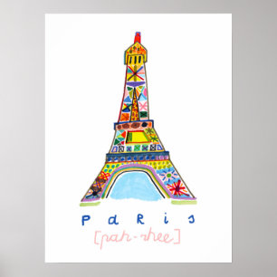 Filz-Spitze-Zeichnen von Paris Poster
