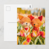 Filzfoxenkupplung im Tulip-Feld Postkarte (Vorne/Hinten)