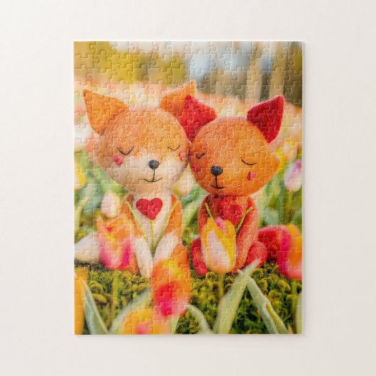 Filzfoxenkupplung im Tulip-Feld Puzzle (Vertikal)