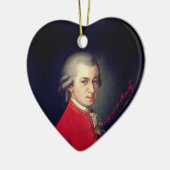 Filzherz Wolfgang Amadeus Mozart mit Unterschrift Keramik Ornament (Links)