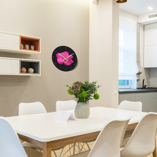 Filzrose Runde Wanduhr