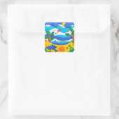 Filzspaß Quadratischer Aufkleber (Tasche)