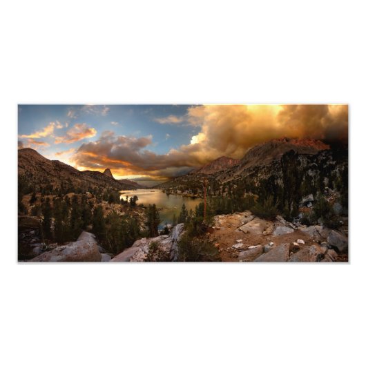Fin Dome Middle Rae Lake Sunset - John Muir Trail Fotodruck (Vorne)