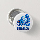 Fin & Flow – Geboren zum Schwimmen Button (Vorne & Hinten)