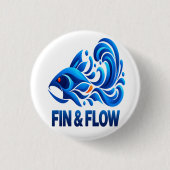Fin & Flow – Geboren zum Schwimmen Button (Vorderseite)