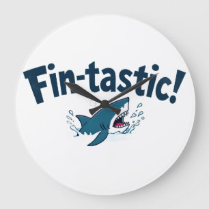 "Fin_Tastic!" Große Wanduhr