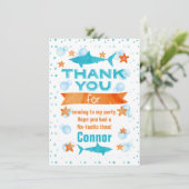 Fin-tastic Hai Geburtstag Danke Karte (Stehend Vorderseite)