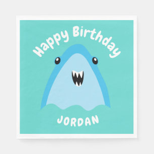Fin-tastic Hai Geburtstagsparty Kinder unter dem M Serviette