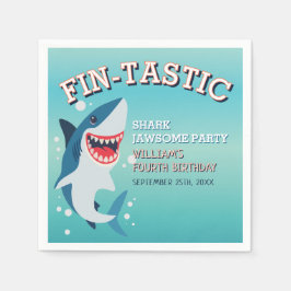 Fin-tastic Shark Geburtstag Jawsome Birthday Serviette