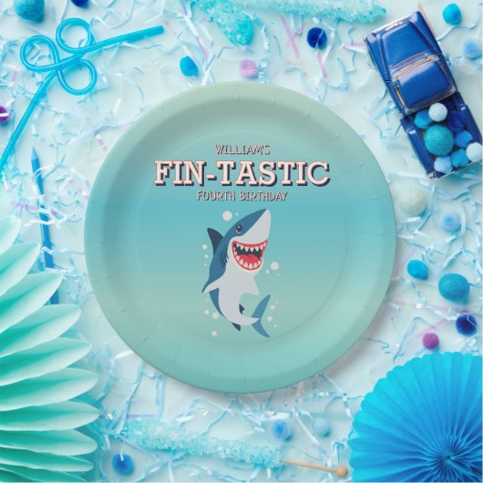 Fin-tastic Shark Ocean Birthday Pappteller (Party)