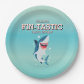 Fin-tastic Shark Ocean Birthday Pappteller (Vorderseite)