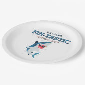 Fin-tastic Shark Ocean Birthday Pappteller (Schrägansicht)