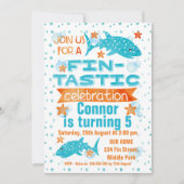 Fin-tastic Whale Shark Birthday Einladung (Vorderseite)