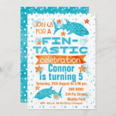 Fin-tastic Whale Shark Birthday Einladung (Vorne/Hinten)