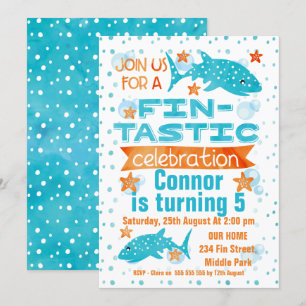 Fin-tastic Whale Shark Birthday Einladung