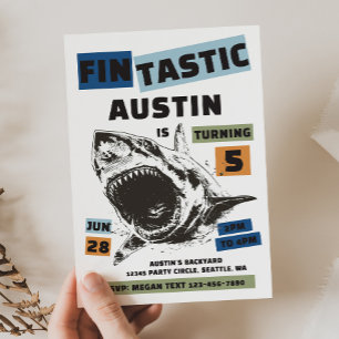 Fin-Tastische Hai-Geburtstagseinladung Einladung