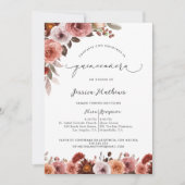 Fina Invitación de Quinceañera con Flores en Rosa Einladung (Vorderseite)