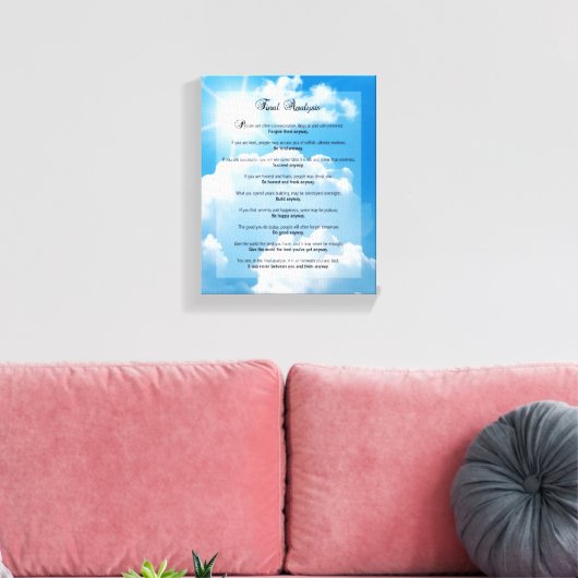 Final Analysis: "Do It Anyway" Leinwanddruck (Insitu (Wohnzimmer))