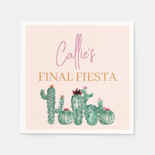 Final Fiesta Bachelorette Cocktail Napkin Serviette (Vorderseite)