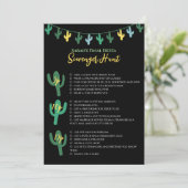 Final Fiesta Bachelorette Game Scavenger Hunt Karte (Stehend Vorderseite)