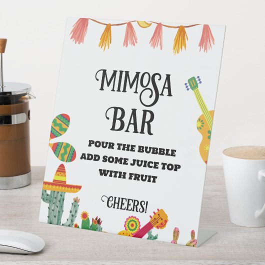 Final Fiesta Bachelorette Mimosa Bar Table Sign Sockelschild (In Situ)